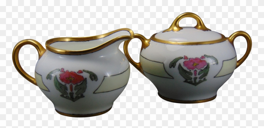 Bavaria Floral Design Creamer & Sugar Set - Dogue Clipart