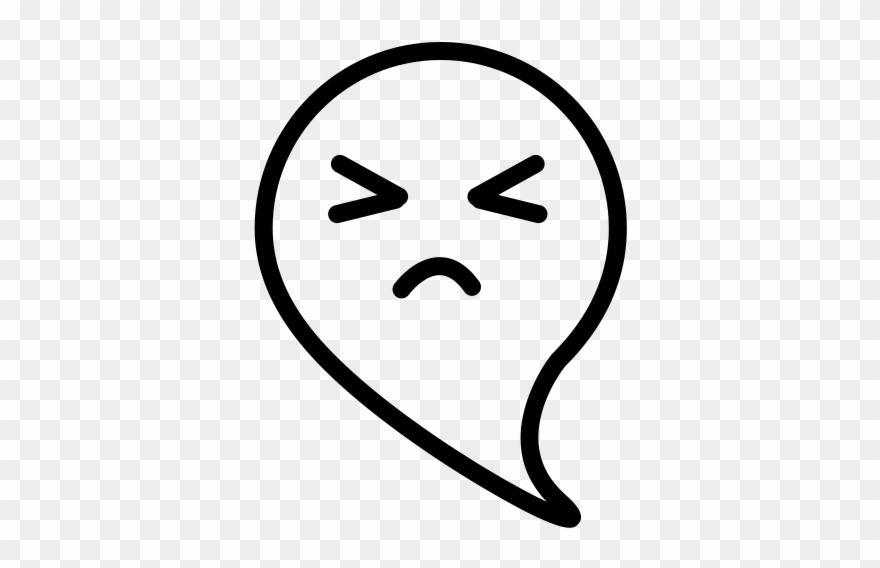 Angry Ghost Rubber Stamp - Rubber Stamping Clipart