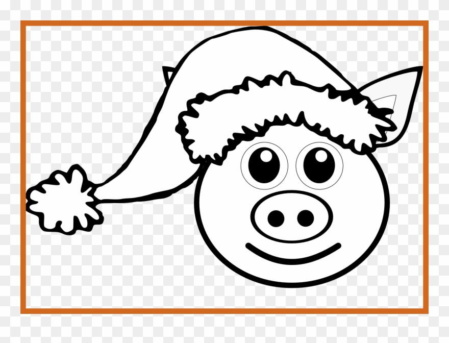 Appealing Clip On Pics For Ears Coloring - Pig Christmas Coloring Pages - Png Download
