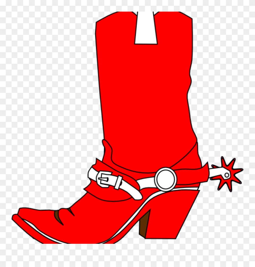 Cowgirl Boot Clipart Cowgirl Boot Clip Art At Clker - Red Cowboy Boot Clipart - Png Download