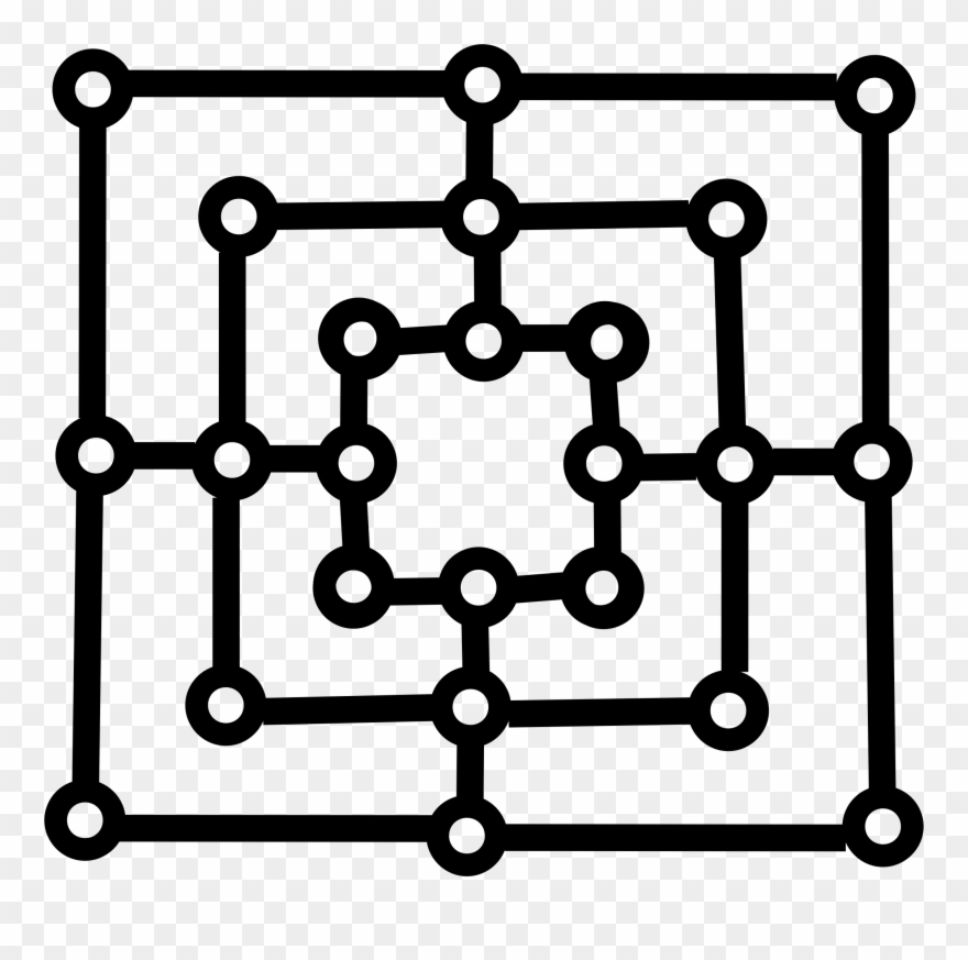 Big Image - Nine Men's Morris Board Svg Clipart