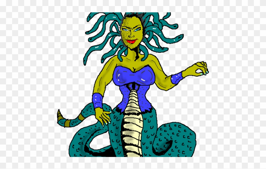 Little Dragon Clipart Public Domain - Cartoon Medusa Png Transparent Png