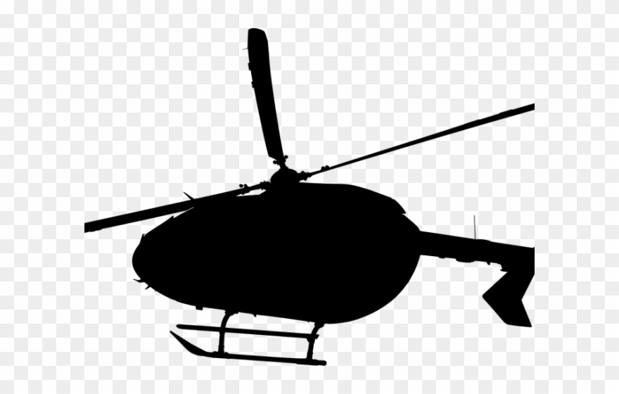 Army Helicopter Clipart Top - Helicopter Silhouette - Png Download