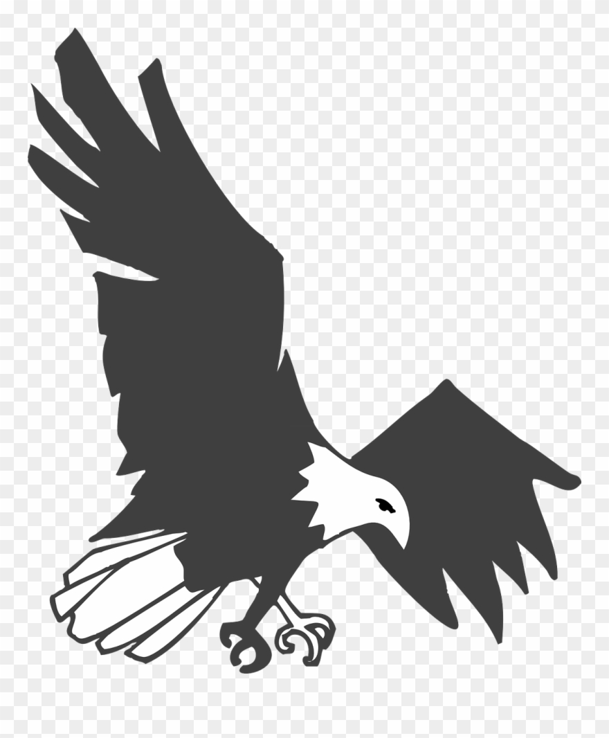 Eagle Black White Bird Flying Png Image - Simaku The Eagles Brass Ensemble Clipart