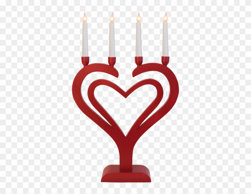 Duo Hjärta 4l Ljusstake Röd - Duo Heart Adventsljusstake - Star Trading Clipart