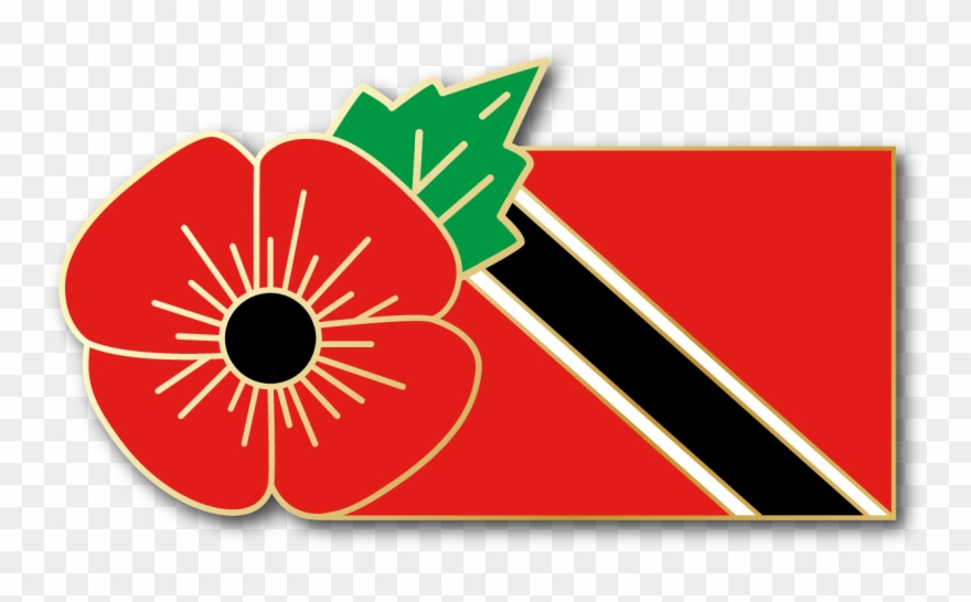 Image Of Trinidad & Tobago Fmn Poppy/flag Combo Medal - Circle Clipart
