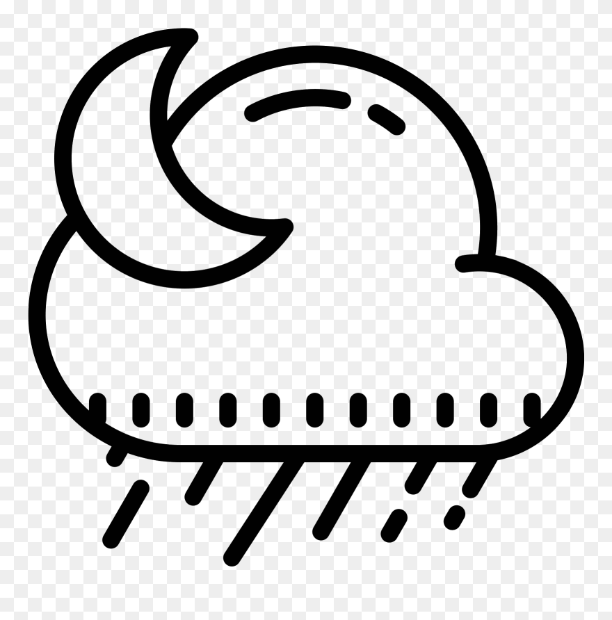 Rainy Night Icon - Animation Clipart