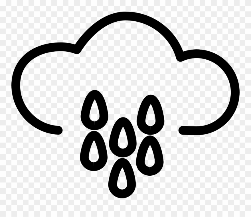 Rain Cloud Outline With Water Drops Comments - Rain Cloud Outline Clipart