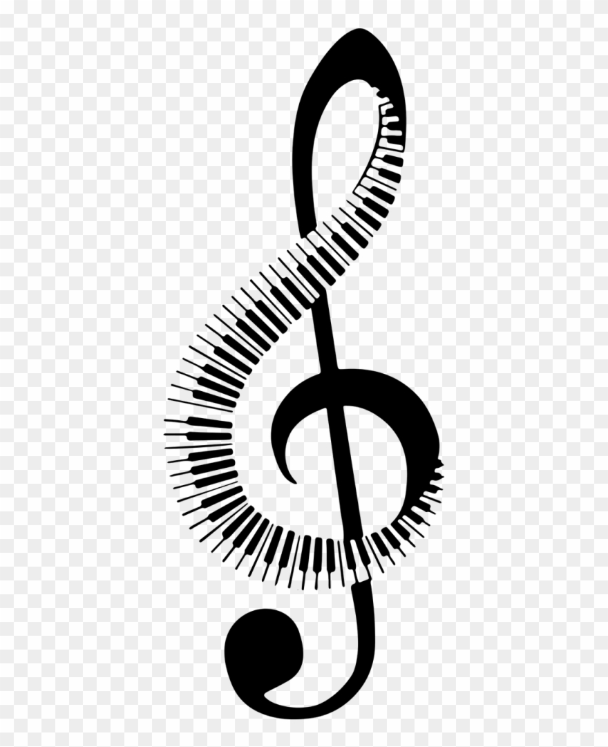 Vector Graphics - Notas Musicales Con Piano Clipart