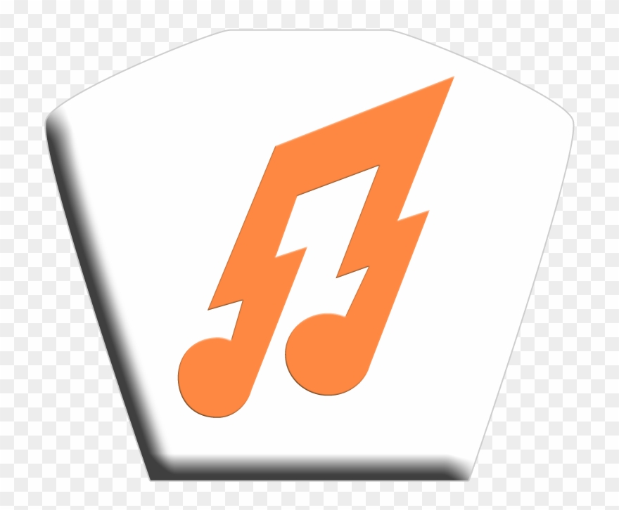 White Gibson Cover With Orange Lightning Bolt Music - Lightning Bolt Music Note Clipart