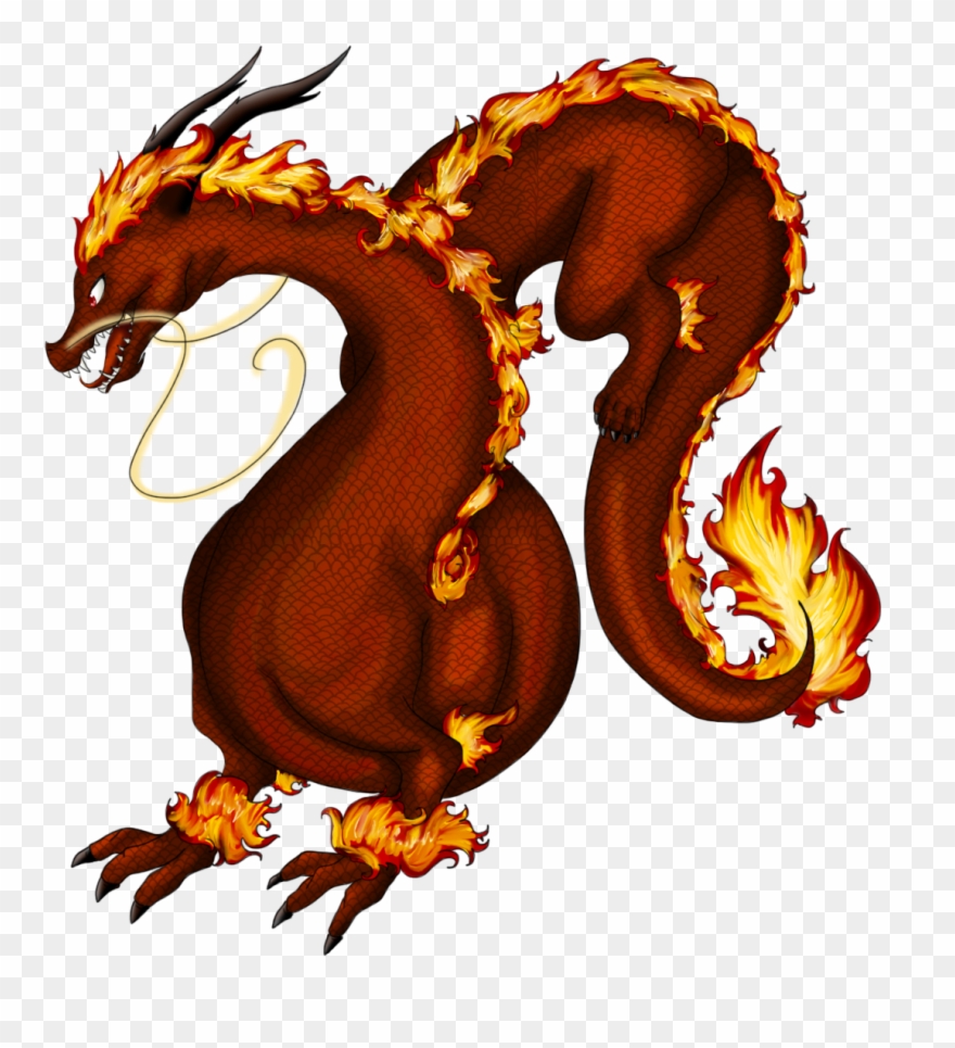 Fire Dragon - Illustration Clipart