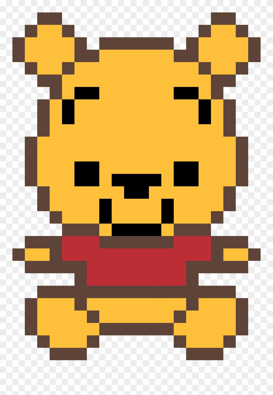 Winnie The Pooh - Bear Minecraft Pixel Art Clipart