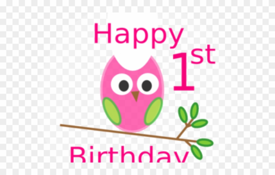 First Birthday Clipart - Happy 1st Birthday Wishes Girl - Png Download