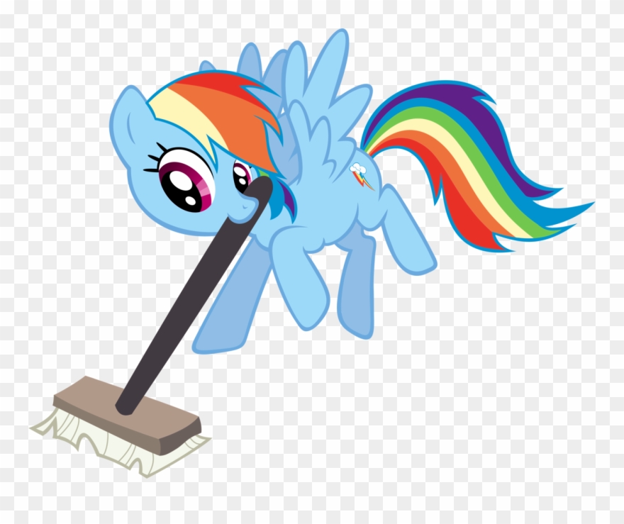 Rainbow Dash, Curling - Mlp Broom Clipart