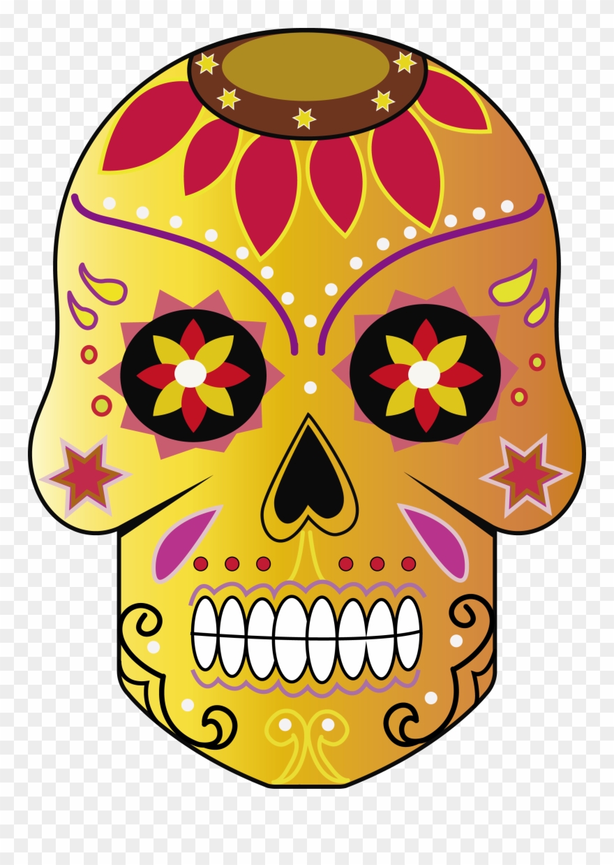 Even Though The Image Is Strong Because Is The Representation - Sugar Skull Yellow Png Clipart