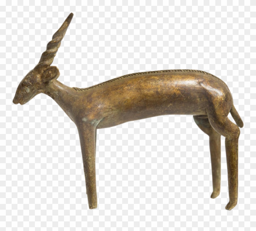 Large Spiral Horned Antelope Imperfect Vintage African - Antelope Clipart