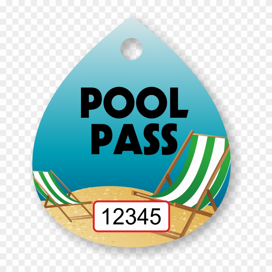 Pool Pass In Water Drop Shape, Beach Chair - 50 Calibration Void Stickers, (your Name) Calibration Clipart