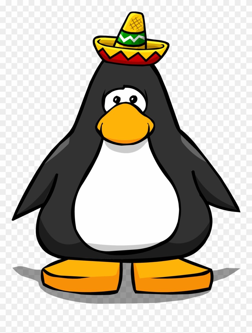 Mini Sombrero From A Player Card - Penguin With Top Hat Clipart