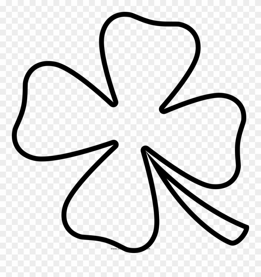 Four-leaf Clover Coloring Page - Trebol De 4 Hojas Dibujo Clipart