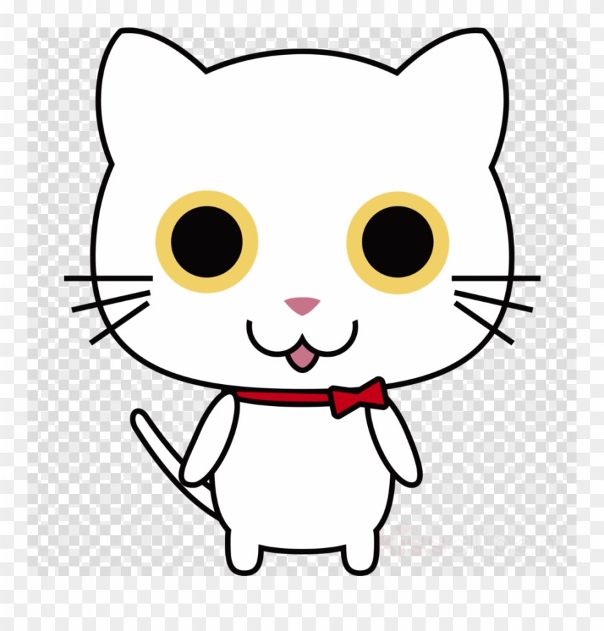 Clip Art Clipart Cat Clip Art - Cute Kawaii Notebook: Hi Cute Kitty, White - Png Download