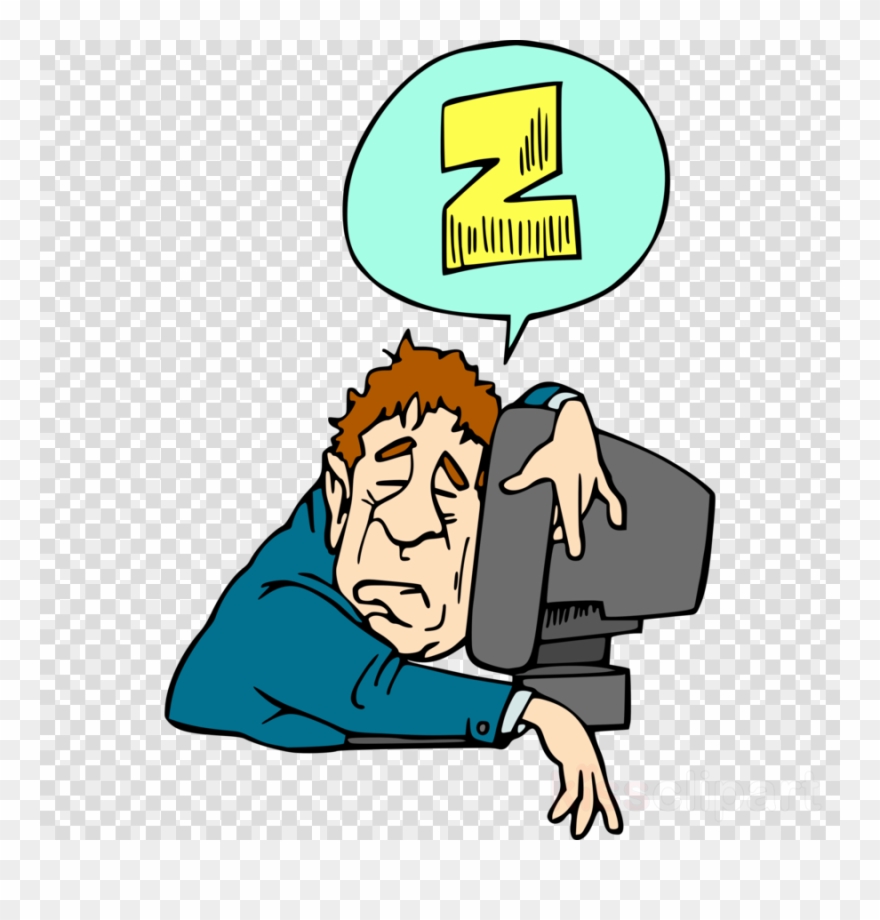Sleeping At Computer Cartoon Clipart Computer Icons - Png Tidur Transparent Png