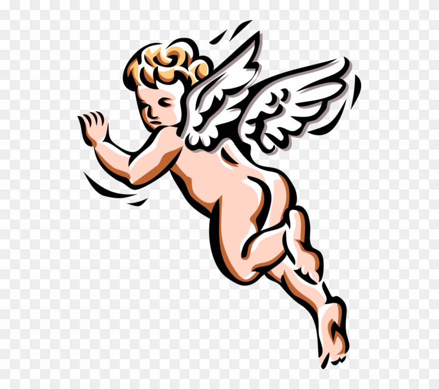Vector Illustration Of Angelic Spiritual Cherub Angel - Angel Clipart