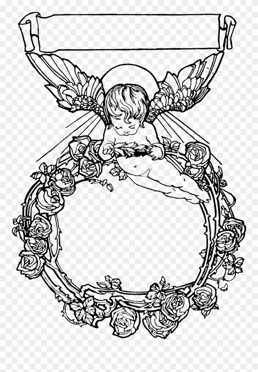 I Have Included Several Black Versions Of This Design - Free Download Angel Wings Frame Clipart