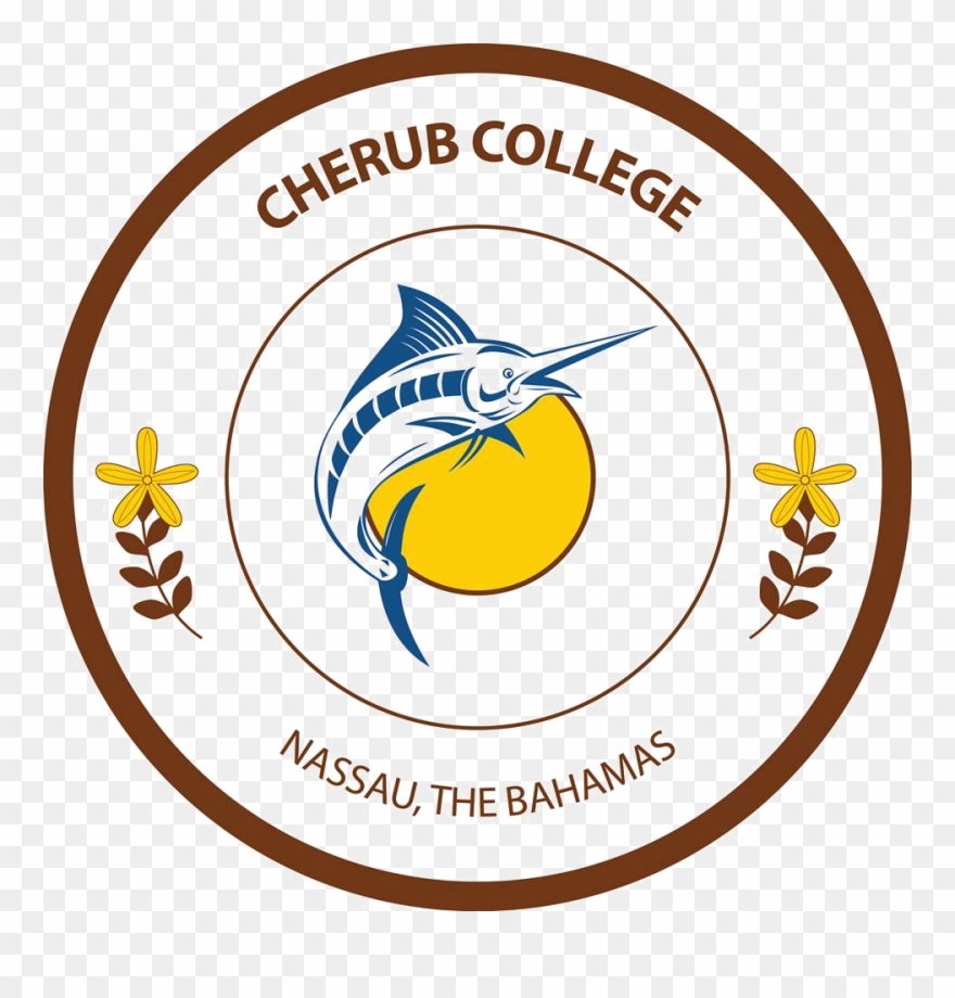 Cherub College - Blue Marlin Jumping Round Ornament Clipart
