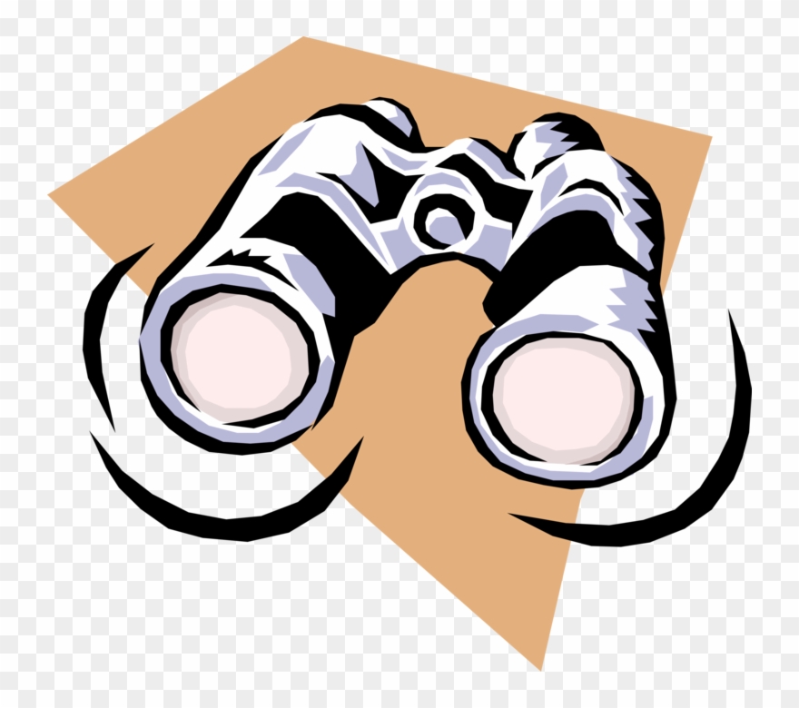 Vector Illustration Of Binoculars, Field Glasses Or - Portable Network Graphics Clipart
