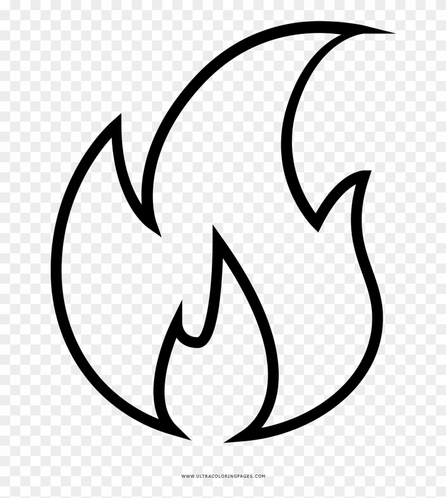 Black And White Flame - Fire Drawing Black And White Clipart