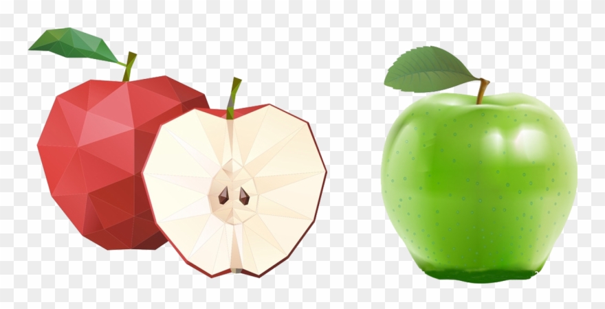 Apple Cut In Half Clipart - Vector - Png Download