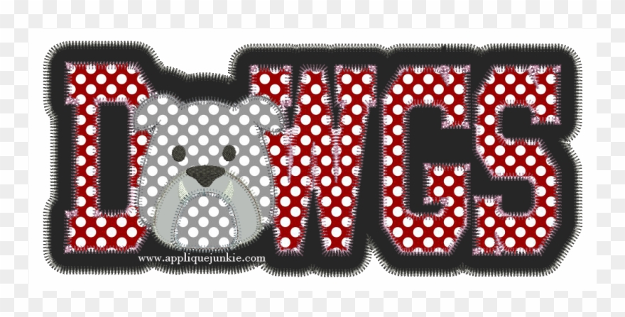 Dawgs With Bulldog Face Double Applique Design Great - Appliqué Clipart