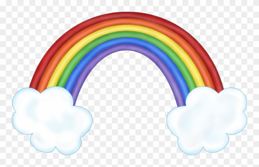 Rainbow With Clouds Clipart K - Rainbow Clipart Transparent Background - Png Download