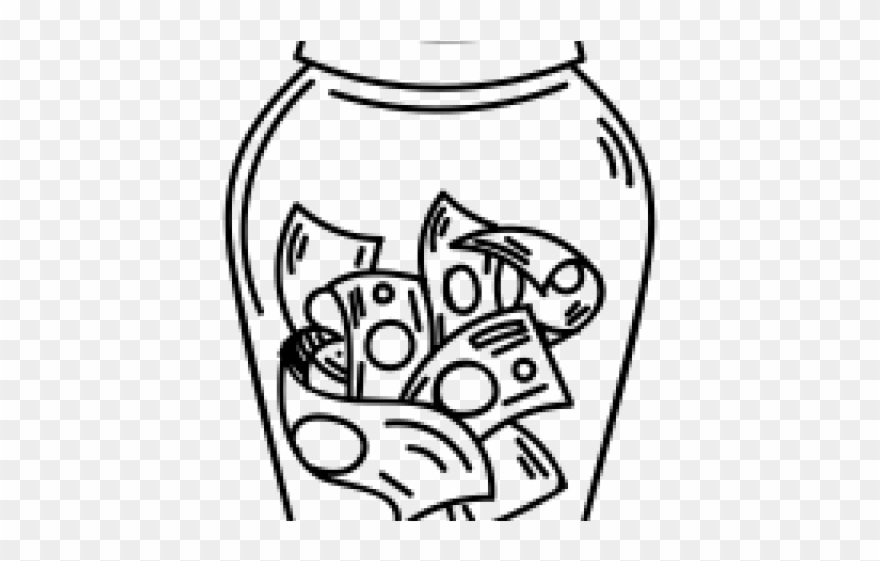Drawn Jar Money - Money Clipart