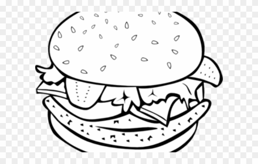 Hamburger Clipart Coloring Book - Burger Images For Coloring - Png Download