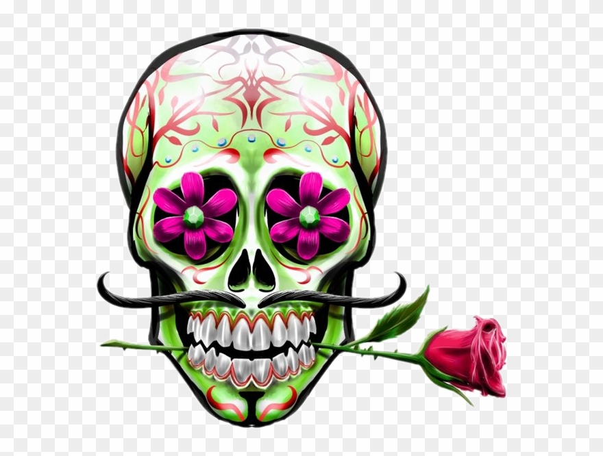 Skull Skulls Sugarskull Art Awesomeart Skullsandroses - Tattoos De Caveira Mexicana Clipart