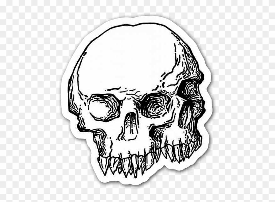 Dubbele Skull Sticker - Skull Clipart