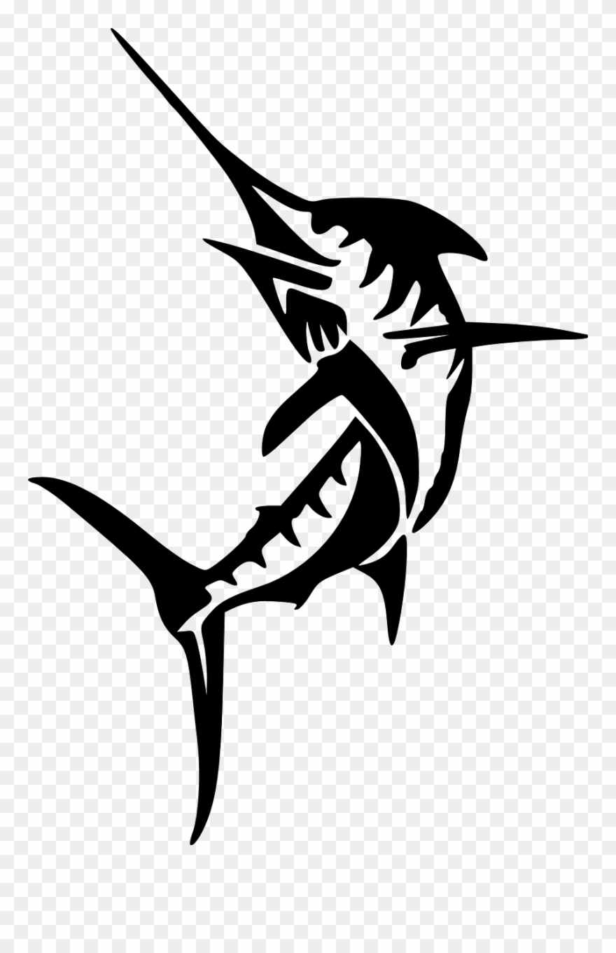 Swordfish Silhouette Vector - Marlin Silhouette Clipart