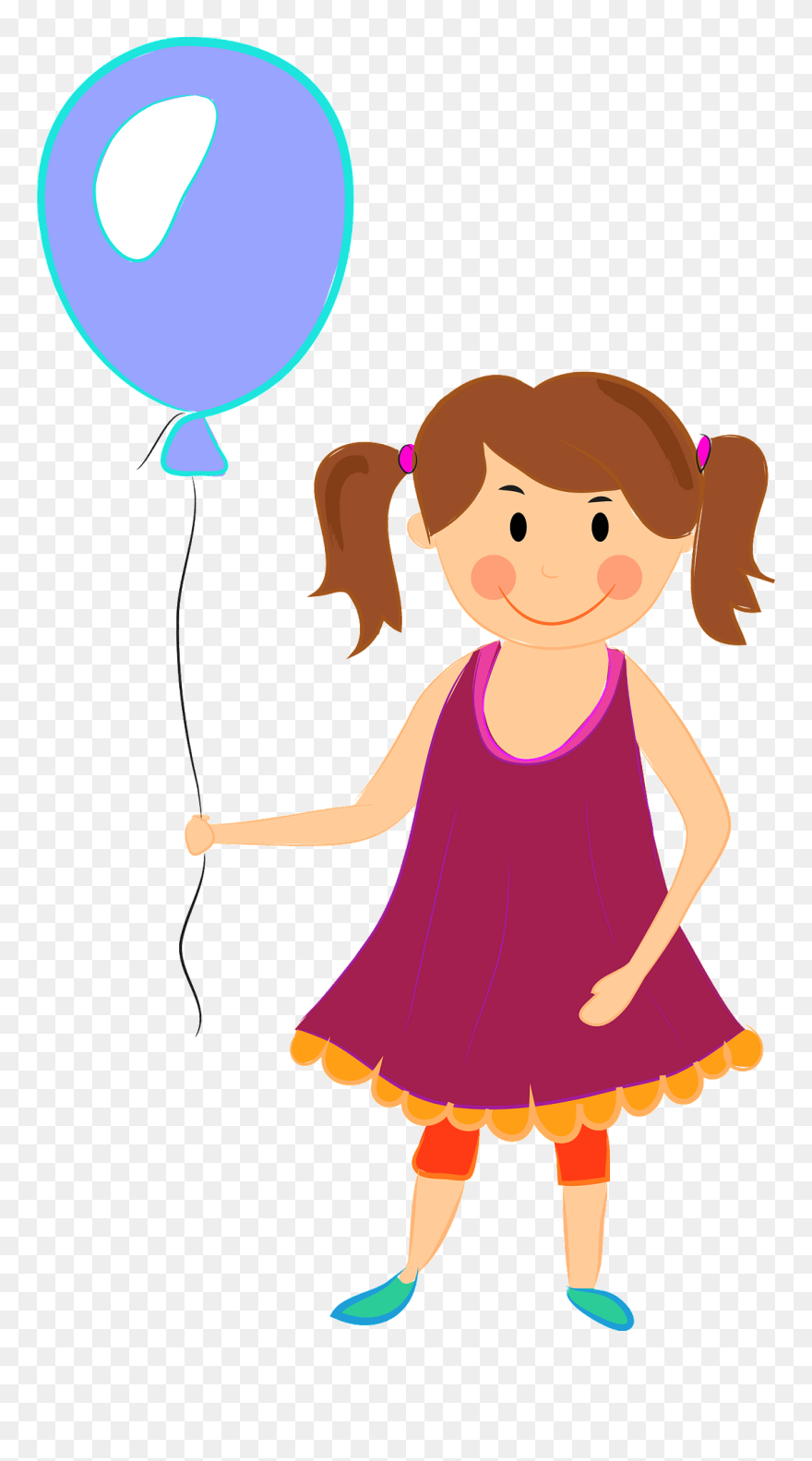 Baby Girl,girl,balloon,the Vector - Happy Children's Day Gif Clipart