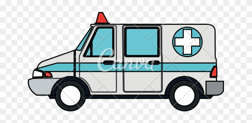 Ambulance Side View Icon Image - Illustration Clipart