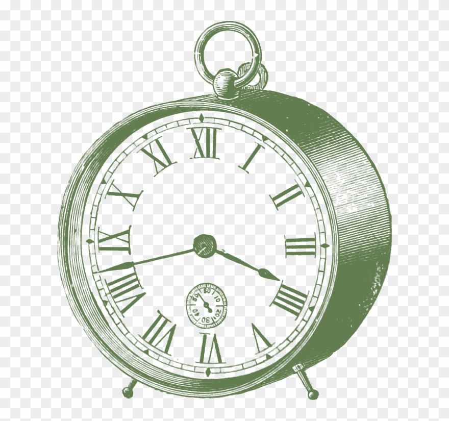 Download Green Vintage Clock Png Clip Art - Clip Art Transparent Png