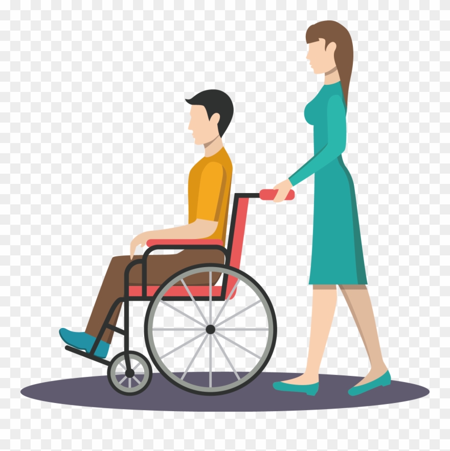 Wheelchair Nursing Clip Art - Empujar Silla De Ruedas - Png Download