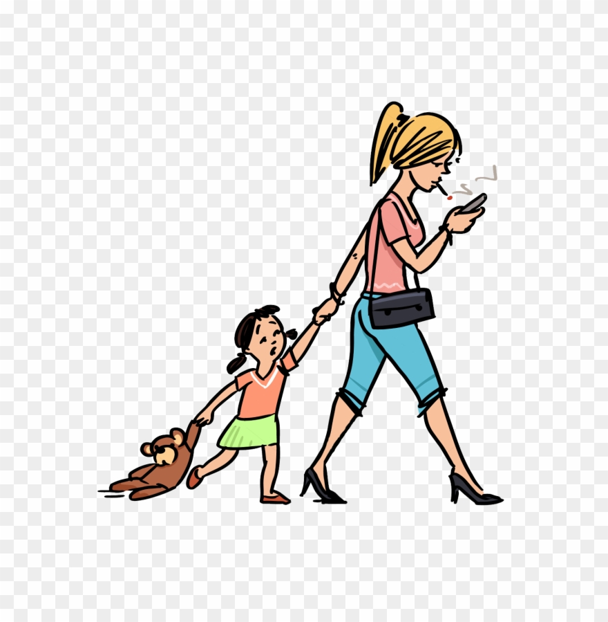 Fighting Clipart Kid Bad Habit - Cartoon Parenting Style Uninvolved - Png Download