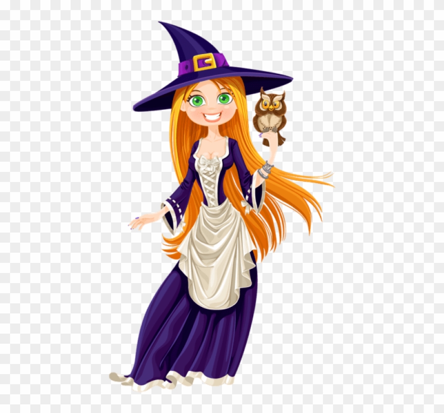Free Png Halloween Witch With Owl Png Images Transparent - Transparent Background Witch Clipart