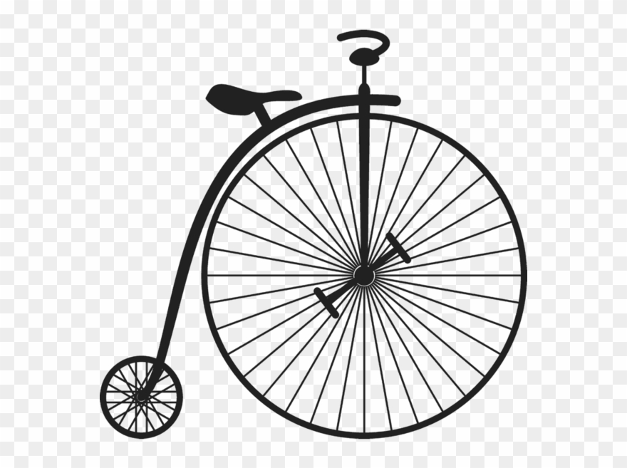 Penny Farthing Bicycle Stamp - Time Five Past One Clipart