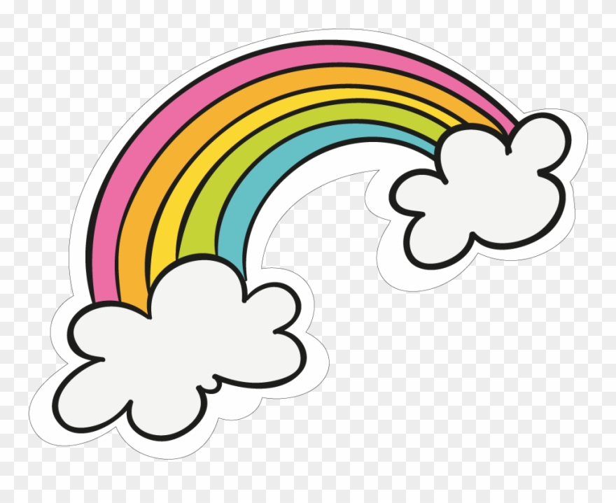 Sticker Transparent Cute Png Download - Rainbow Cartoon Png Clipart