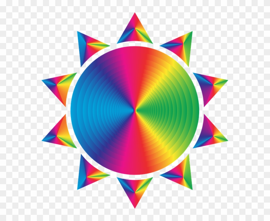 Sun, Light, Shine, Bright, Abstract, Geometric, Art - Vaporwave Sun Png Clipart