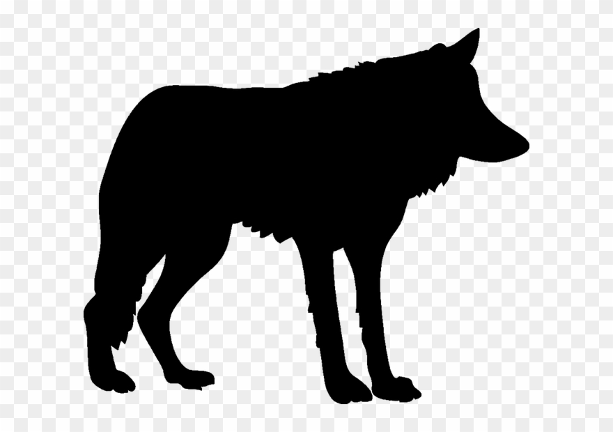 Wolf Clipart, Wolf Silhouette, Silhouette Clip Art, - Blue 5'x7'area Rug - Png Download