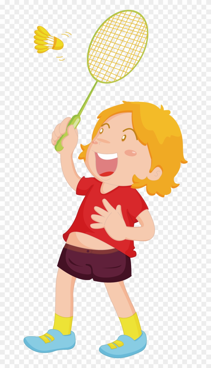 Badminton Clipart Child - Children Playing Badminton - Png Download