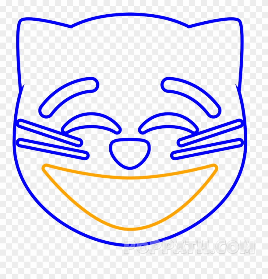 Transparent Drawing Smile Grin - Draw Emoji Step By Step Clipart